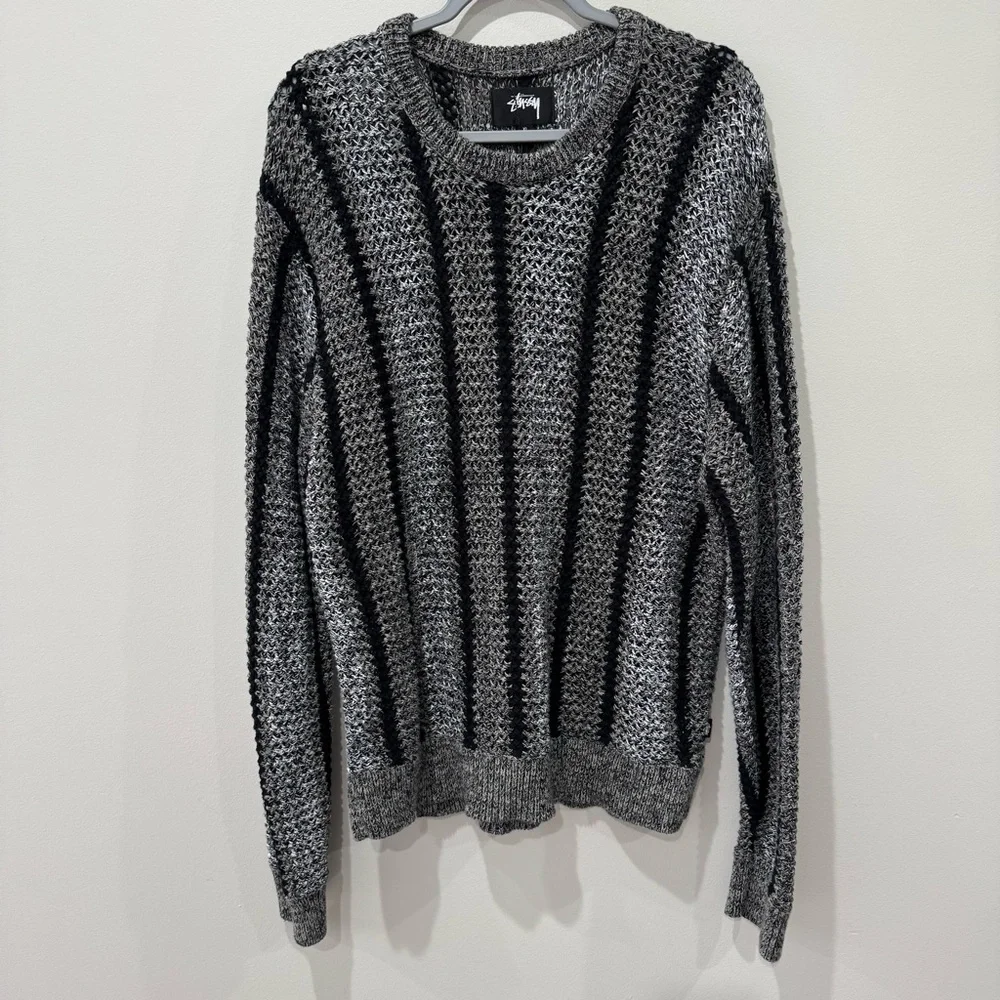 Stussy Baja Loose Gauge Sweater 'Black' Size‎ XL